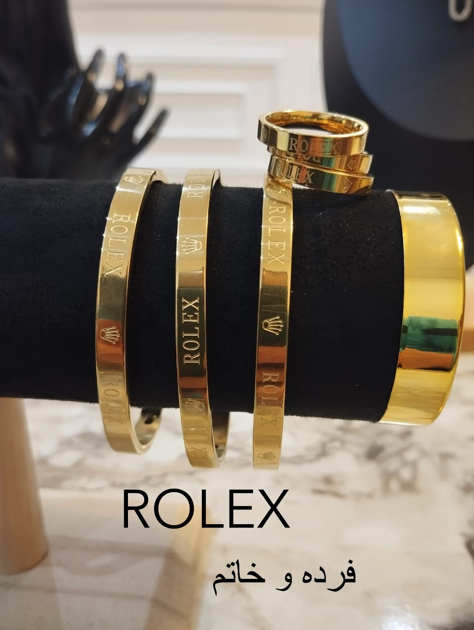 ROLEX:PACK (3*bracelets + 3*bagues dorés)
