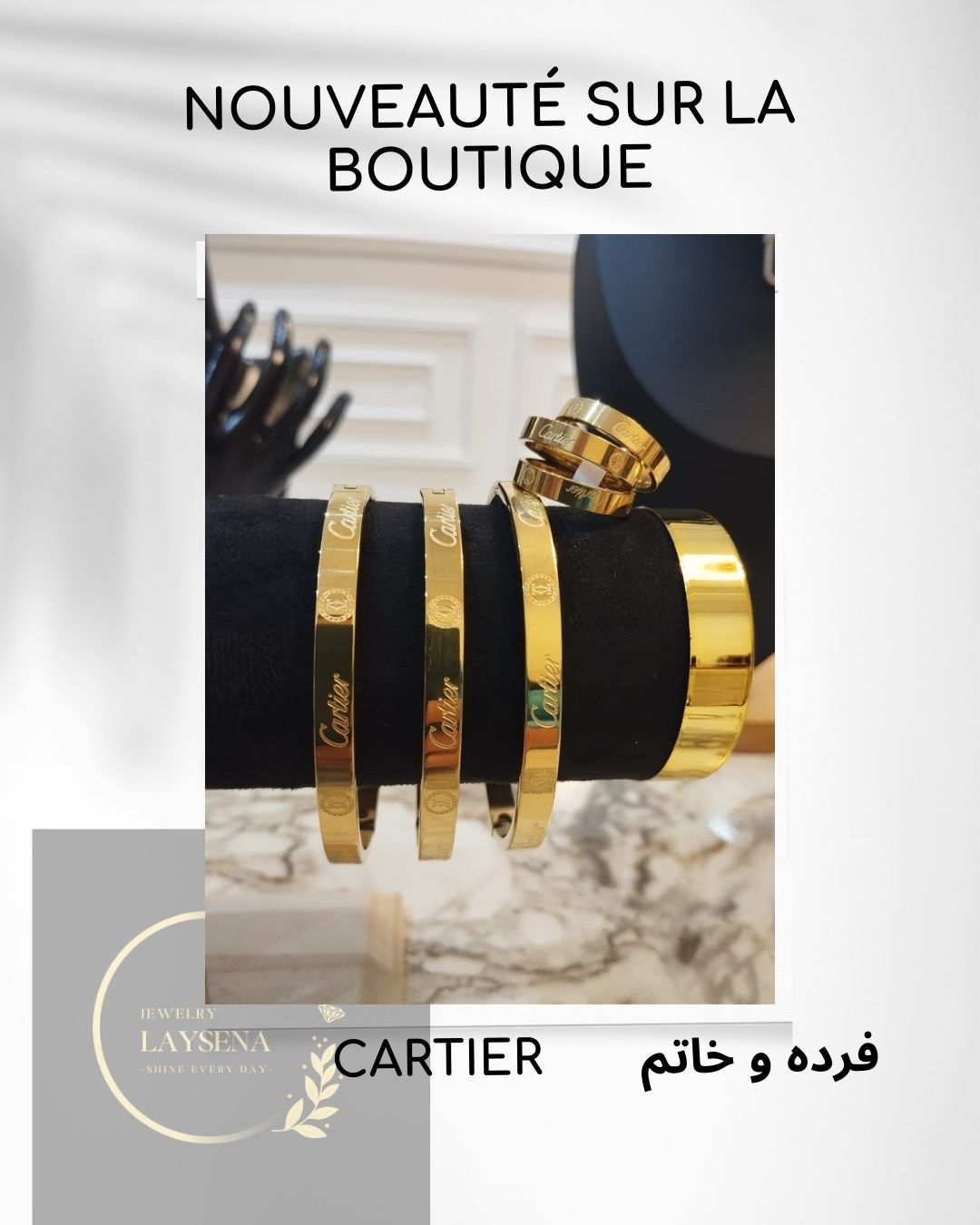 CARTIER :PACK (3*bracelets + 3*bagues dorés)