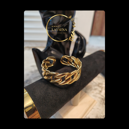 Bracelet Chaîne Dorée en Acier Inoxydable