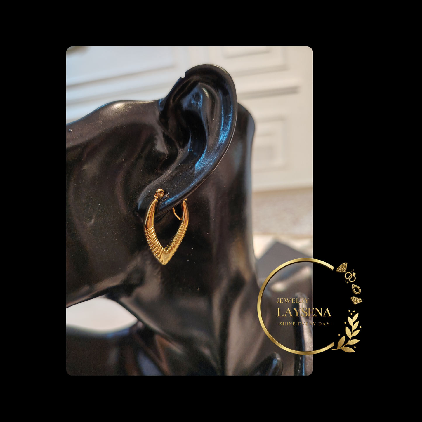 Boucles d'Oreilles Hoops en Acier Inoxydable Doré