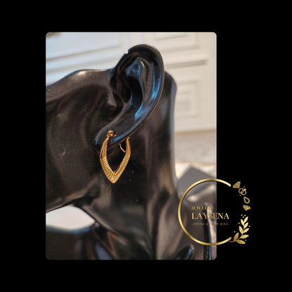 Boucles d'Oreilles Hoops en Acier Inoxydable Doré