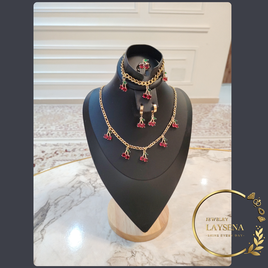 Ensemble Cirys | Collier, Bracelet, Boucles d’Oreilles et Bague en Acier Inoxydable