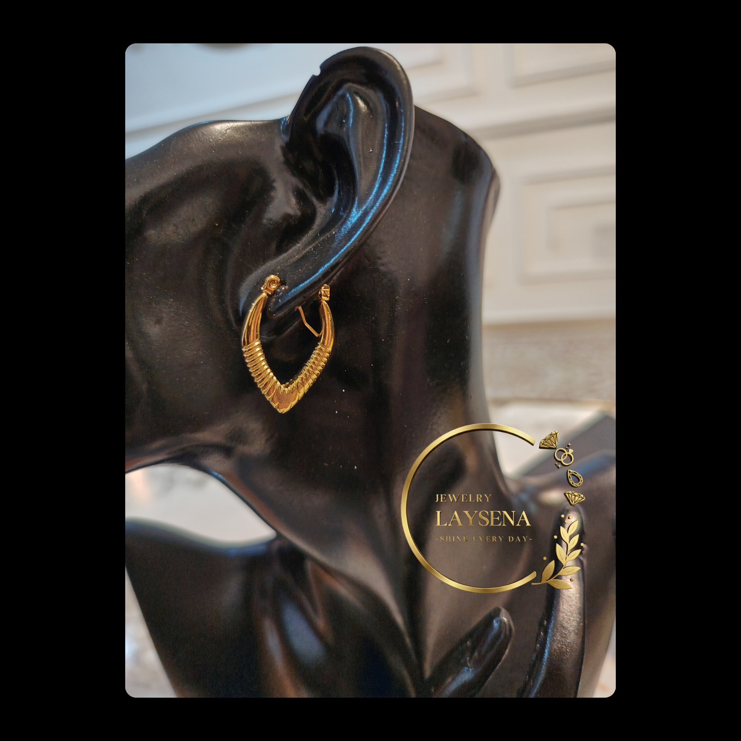 Boucles d'Oreilles Hoops en Acier Inoxydable Doré