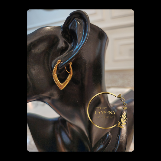 Boucles d'Oreilles Hoops en Acier Inoxydable Doré