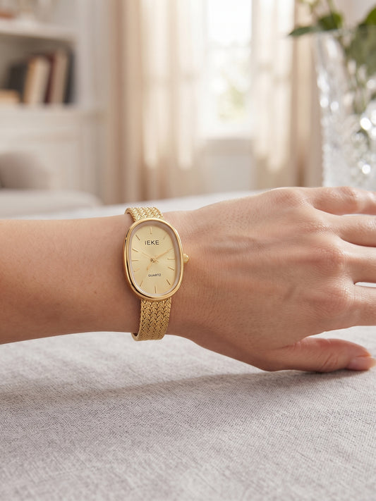 Montre Femme Ovale Dorée Vintage – IEKE