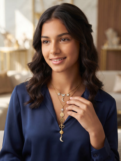 Collier Superposé Étoiles & Lune