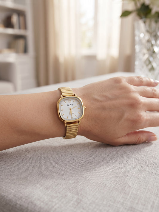 Montre Femme Carrée Dorée Vintage – IEKE