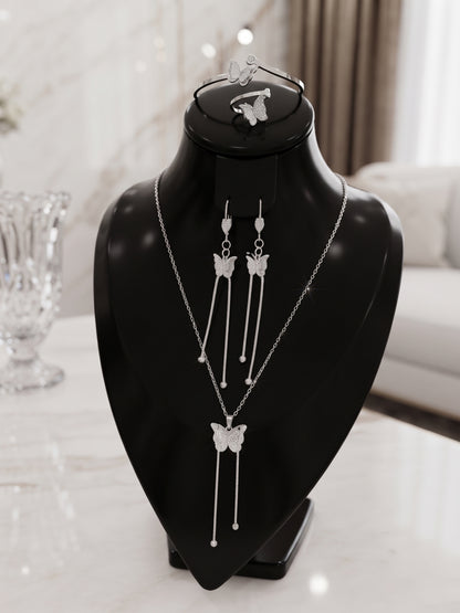 Parure Papillon Éclat Argenté