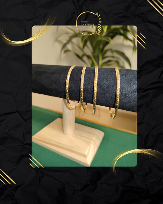 Bracelets Joncs Dorés – Pack de 4 Pièces