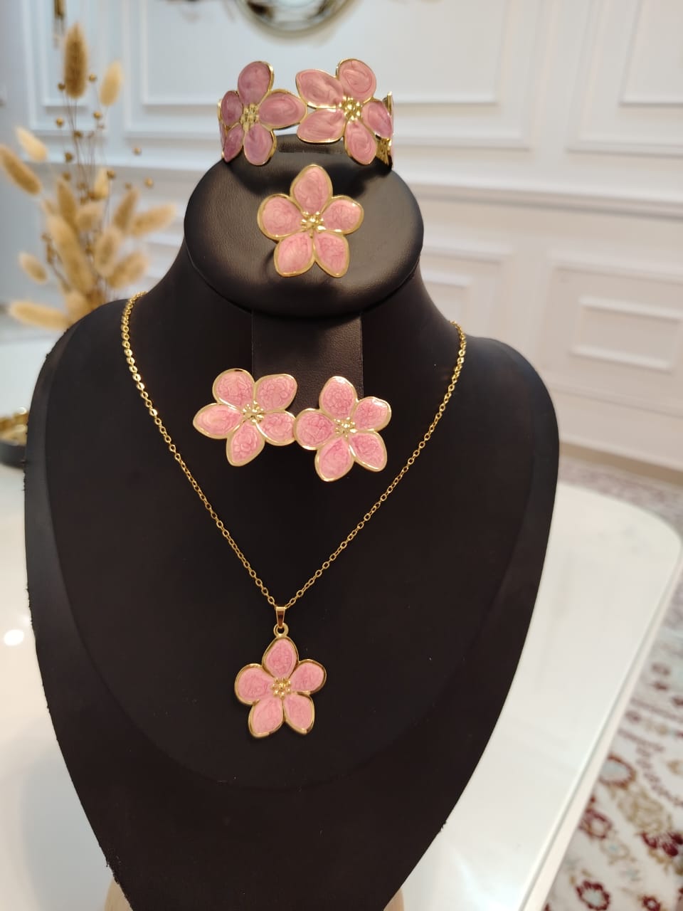 Parure Fleurs Émaillées – 3 Coloris Disponibles