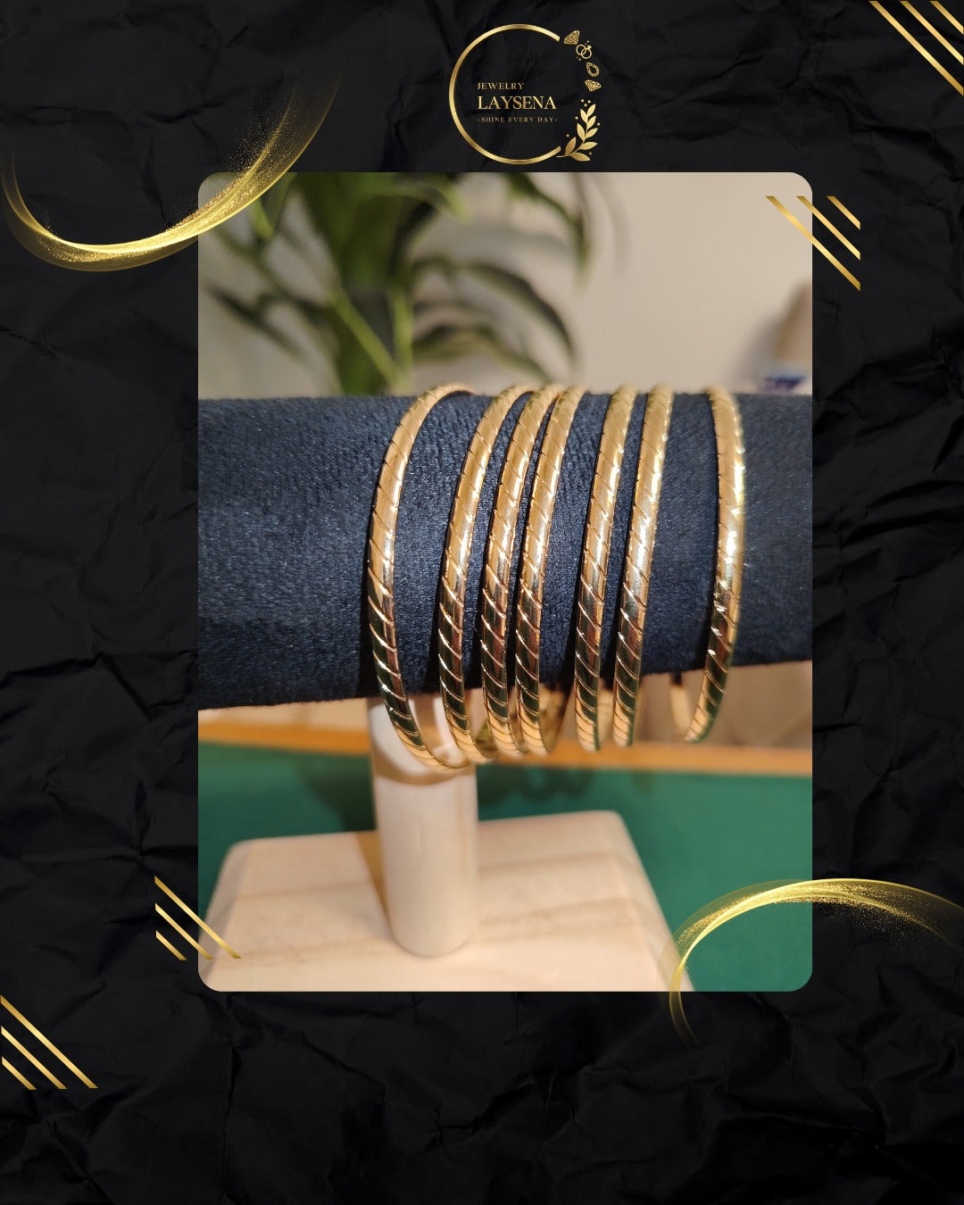 Bracelets Joncs Torsadés Dorés – Pack de 7 Pièces