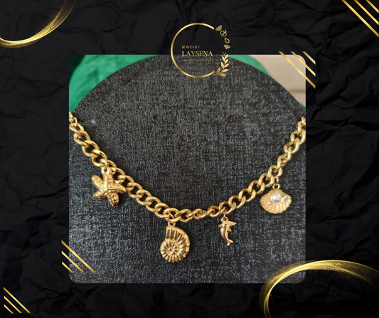Bracelet Océan – Étoile de Mer, Coquillage & Pierre Naturelle