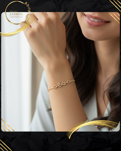 Bracelet Carré Pavé – Pendentif Infinity Scintillant