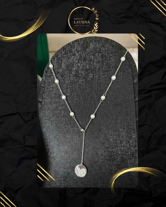 Collier Lariat Perles & Médaillon Papillon Nacré – Doré ou Argenté