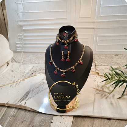 Ensemble Cirys | Collier, Bracelet, Boucles d’Oreilles et Bague en Acier Inoxydable